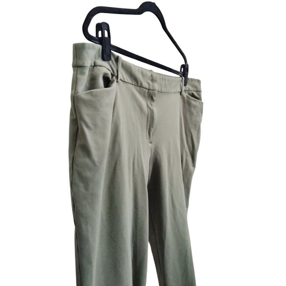Liz Claiborne Plus Size 18W Cropped Trousers Olive Green Stylish Pants Fit Casua - Picture 3 of 10